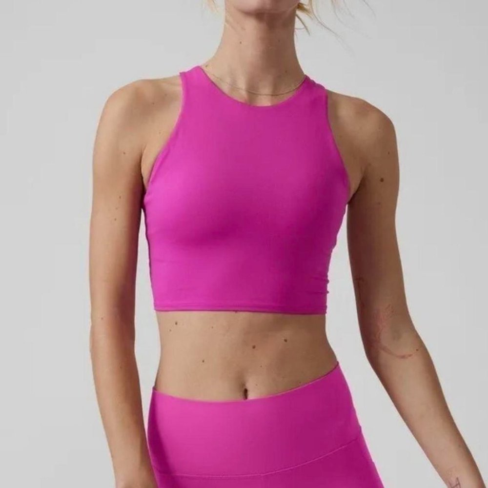 Athleta Conscious Crop Top A-C Cup Fuschia